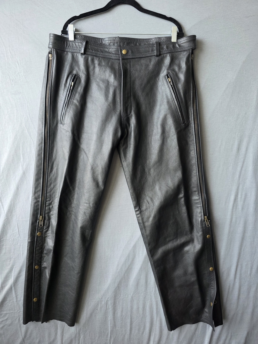 Xelement Genuine Leather Motorcycle Overpants Men’s 38 Full Side Zip